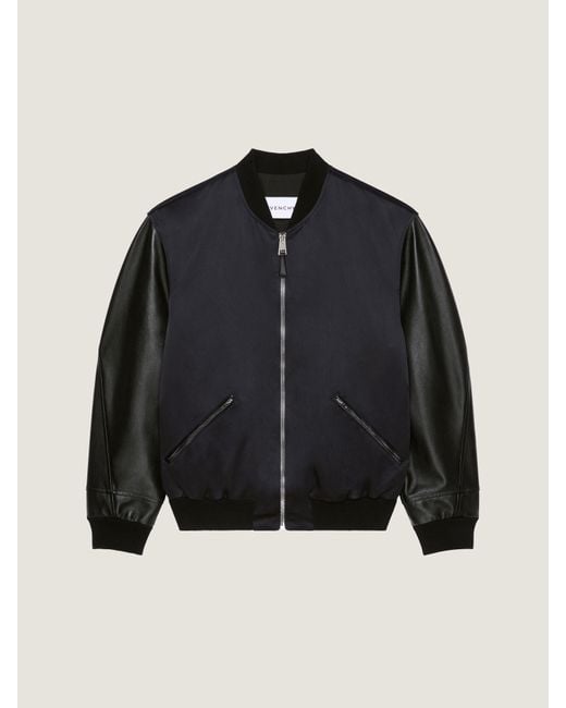 Bomber in satin e nappa di Givenchy in Black da Uomo
