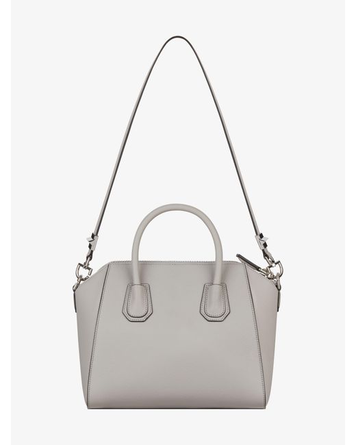 Givenchy Gray Small Antigona Bag In Grained Leather