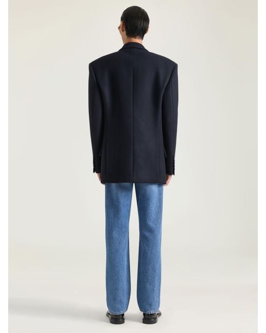 Givenchy Blue Deconstructed Peaked Lapel Jacket for men