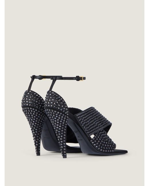 Givenchy Blue Sliced Square Heeled Sandals