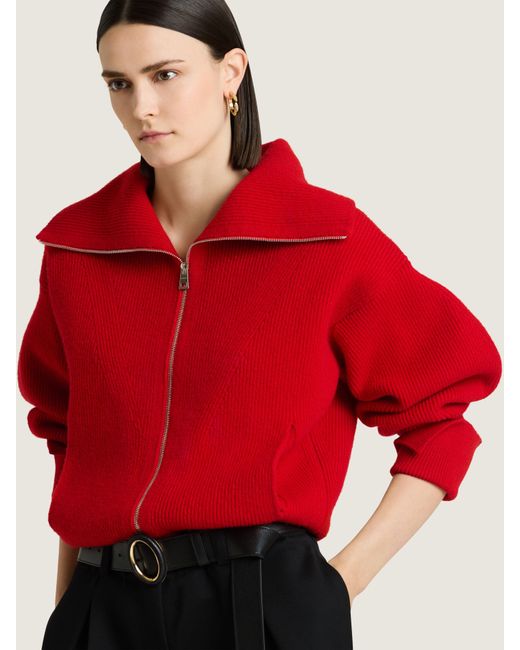 Givenchy Red Zipped Cardigan