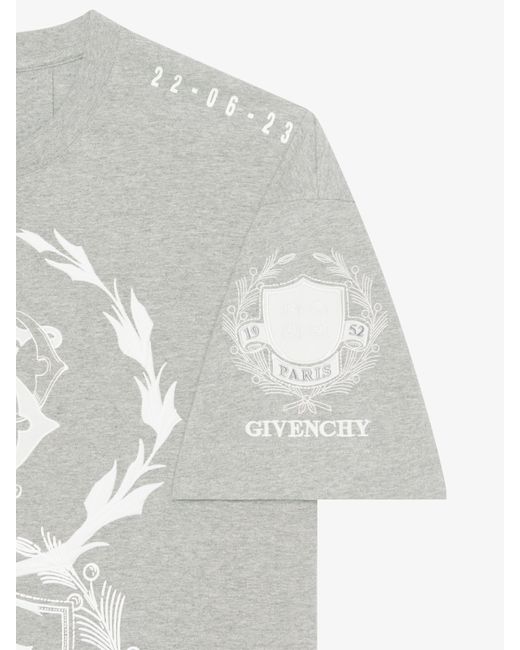 T-shirt Crest in cotone di Givenchy in White da Uomo