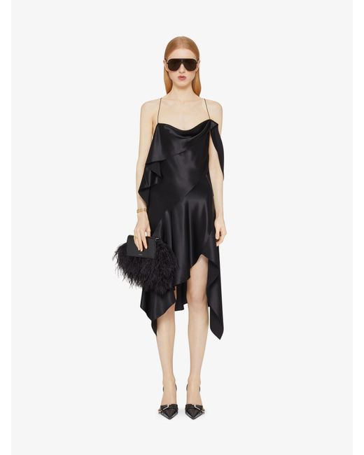 Givenchy Black Asymmetric Draped Dress