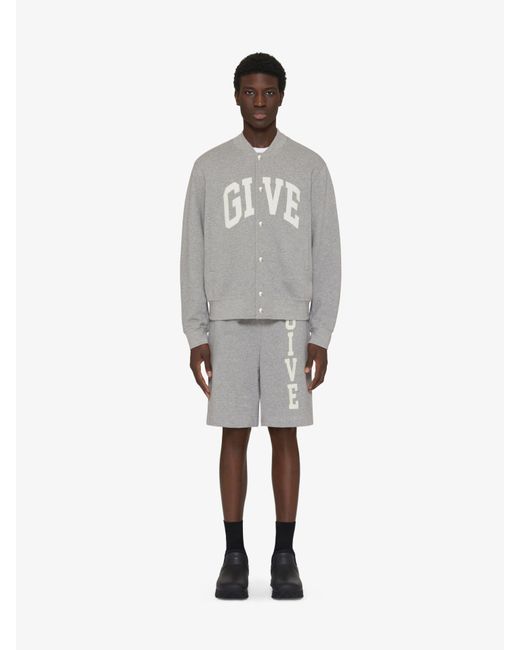 Givenchy Gray College Bermuda Shorts In Fleece for men