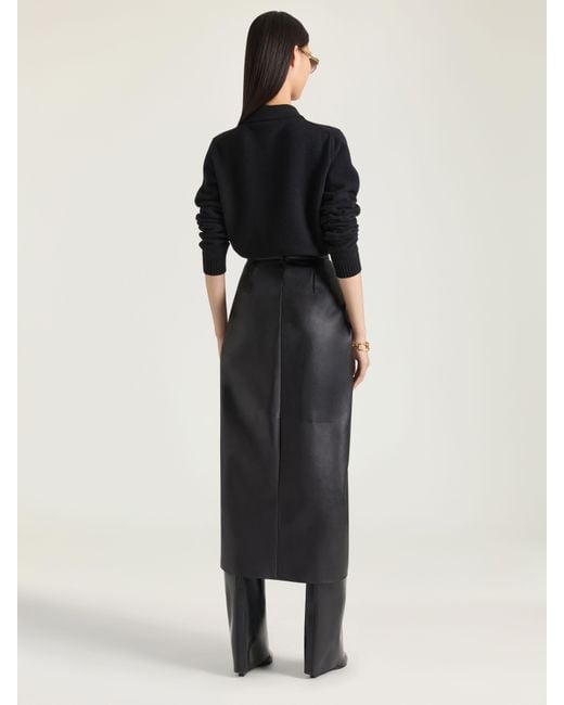 Givenchy Black Draped Midi Skirt