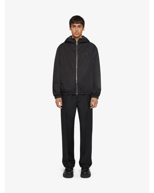 Givenchy Black 4g Reversible Hooded Jacket In Wool for men