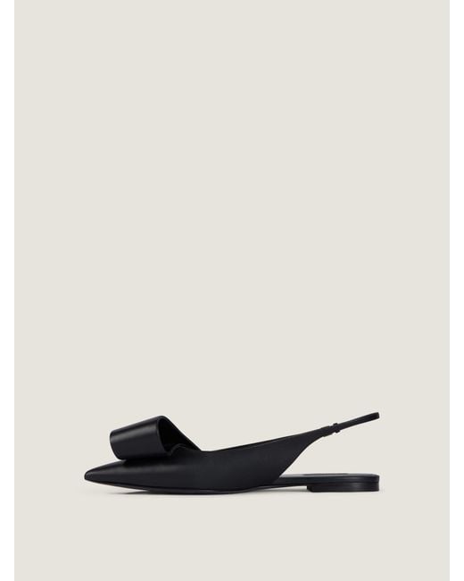 Givenchy White Twisted Ribbon Flat Slingbacks