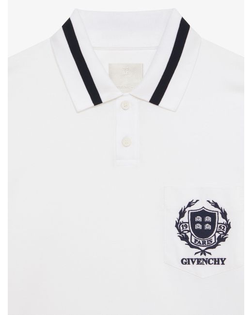 Polo Crest in cotone di Givenchy in White da Uomo