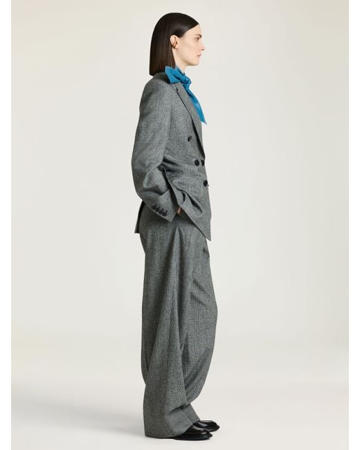 Givenchy Gray Double-Breasted Checked Jacket