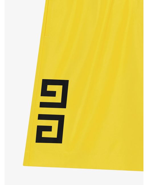 Givenchy Yellow 4G Long Swim Shorts for men
