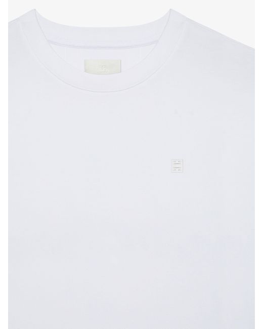 Givenchy White T-shirt In Mercerized Cotton With 4g Detail for men