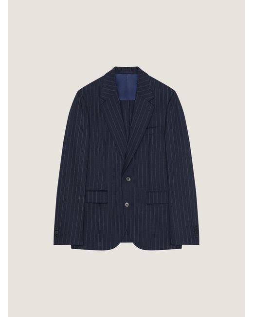 Givenchy Blue Single-Breasted Deconstructed Striped Jacket for men