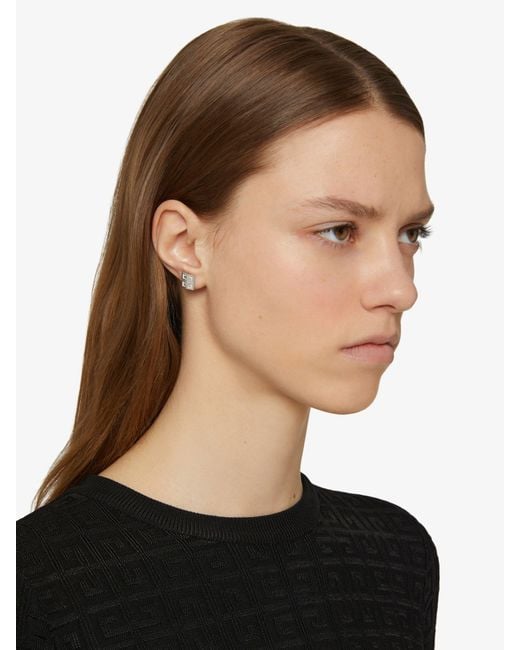 Givenchy White 4G Earrings for men