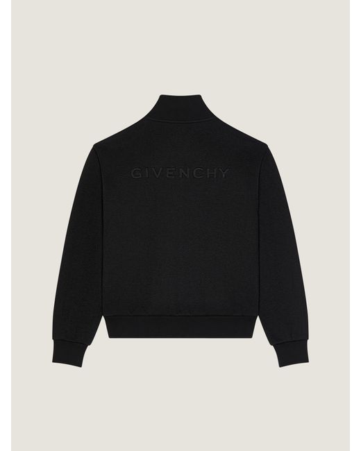 Givenchy Black Herringbone Sweatshirt With Jacquard for men