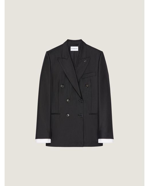 Givenchy Blue Double-Breasted Striped Jacket