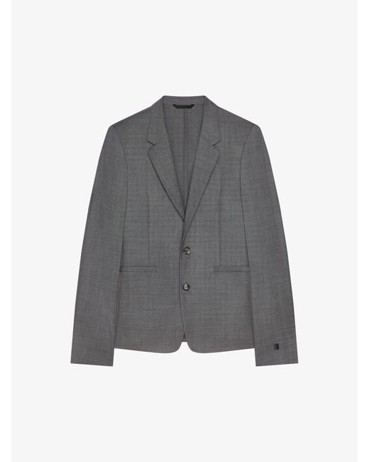 Givenchy Gray Jacket In Wool With 4g Detail for men