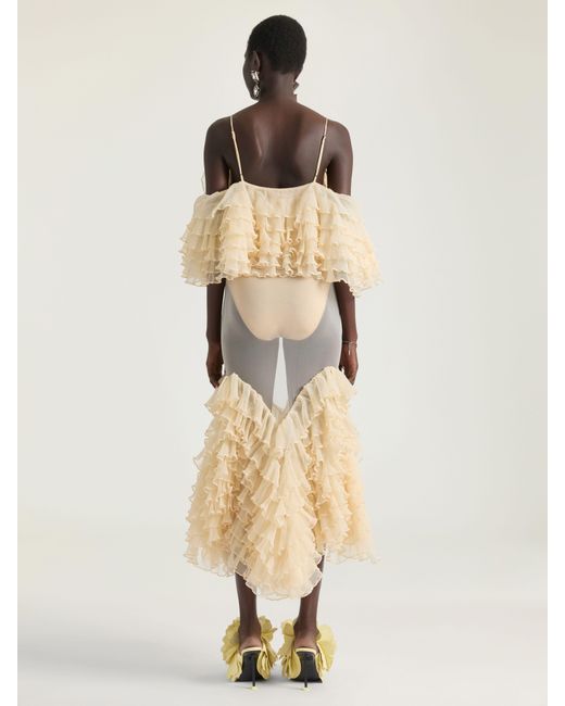 Givenchy Natural Long Ruffled Dress