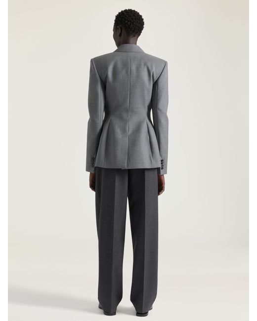 Givenchy Gray Wool Double Pleat Tailored Trousers