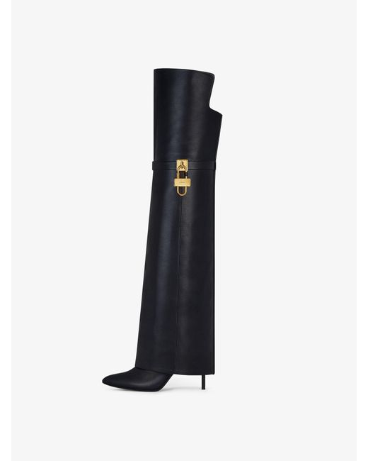 Givenchy White Shark Lock Stiletto Over-The-Knee Boots