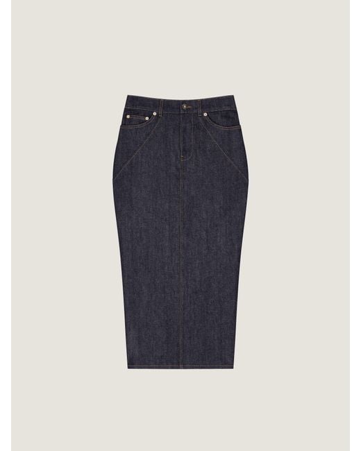 Givenchy Blue Midi Kickback Skirt