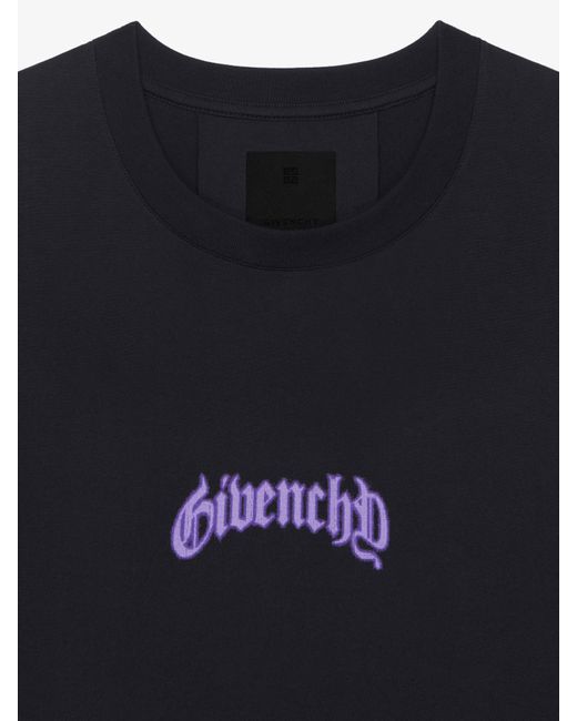 T-shirt ampia in cotone con motivo riflettente di Givenchy in Blue da Uomo