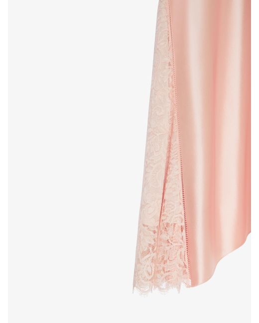Gonna in satin e pizzo di Givenchy in Pink