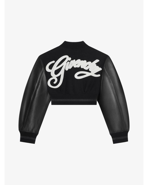 Givenchy Black College Cropped Varsity Jacket