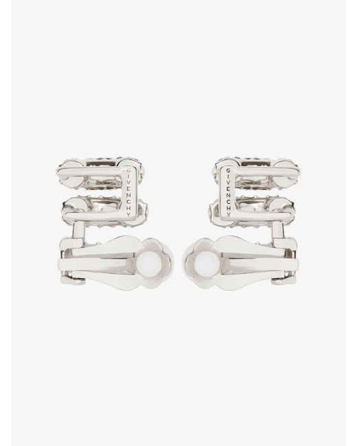 Givenchy Metallic Stitch Clip Earrings