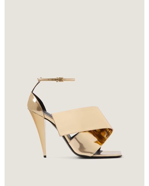 Sandales à talons Sliced Square en cuir effet miroir Givenchy en coloris Natural
