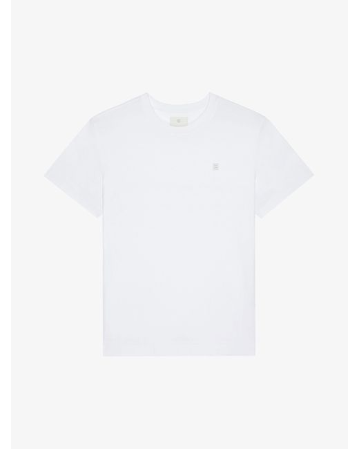 Givenchy White T-shirt In Mercerized Cotton With 4g Detail for men