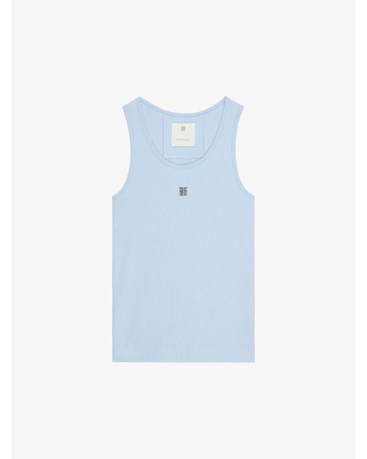 Débardeur slim en coton à détail 4G Givenchy en coloris Blue