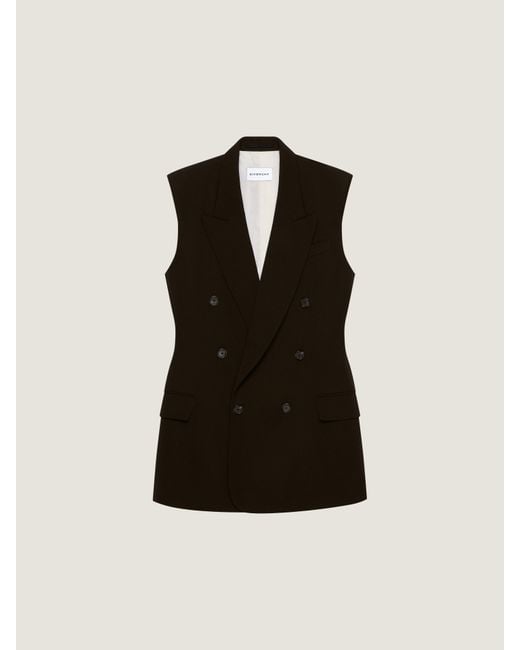 Givenchy Black Double Breasted Sleeveless Jacket for men