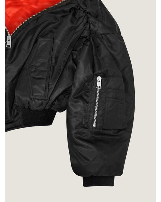 Givenchy Black Off-The-Shoulder Cropped Bomber