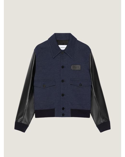 Givenchy Blue Mix Material Aviator Blouson for men