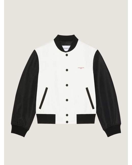 Givenchy Black Bi-Material Blouson With Photographic Negative Print for men