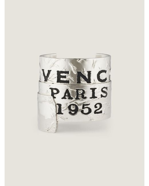 Bracciale rigido Tape in metallo e smalto di Givenchy in Natural