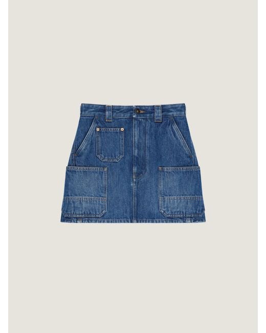 Givenchy Blue Mini Cargo Skirt