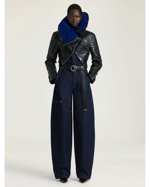 Givenchy Blue Cropped Biker Jacket