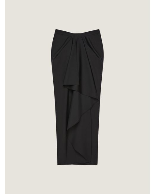 Givenchy Black Long Wrapped Skirt