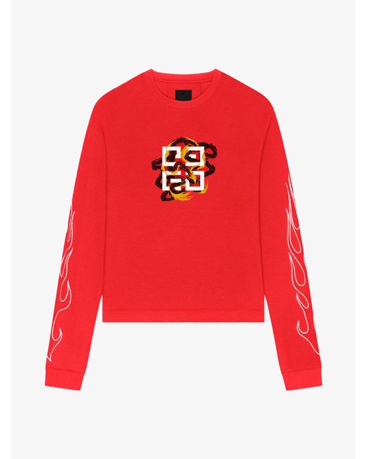 Givenchy Red Boxy Fit T-Shirt for men