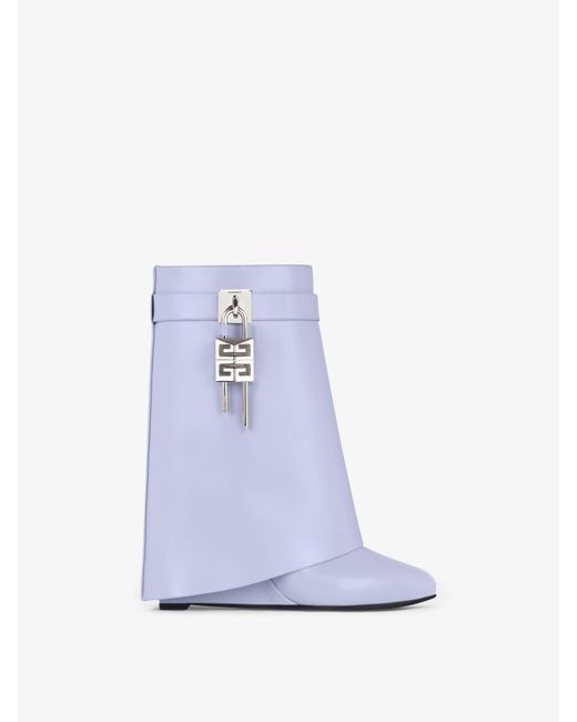 Givenchy Blue Shark Lock Ankle Boots