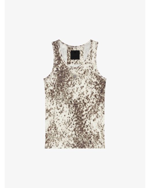 Canotta in jersey slim con stampa leopardo delle nevi di Givenchy in White