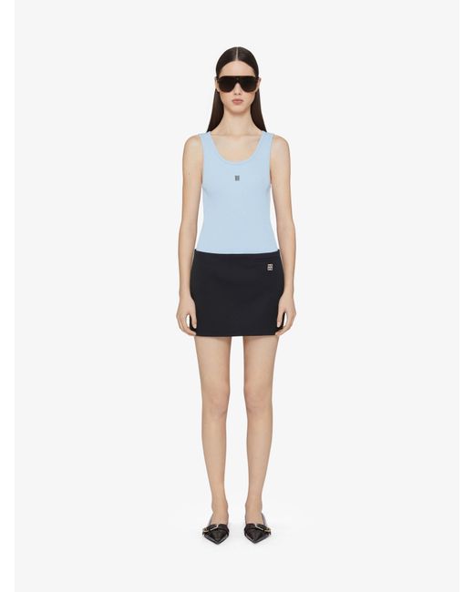 Débardeur slim en coton à détail 4G Givenchy en coloris Blue