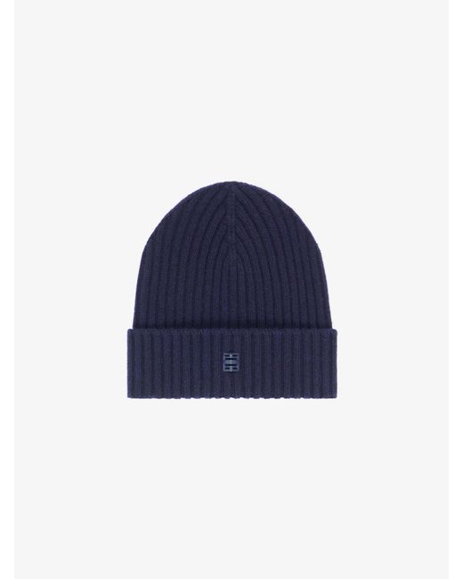 Givenchy Blue Ribbed Beanie for men