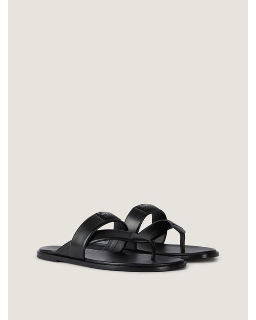 Givenchy Black Bay Thongs In Leather for men