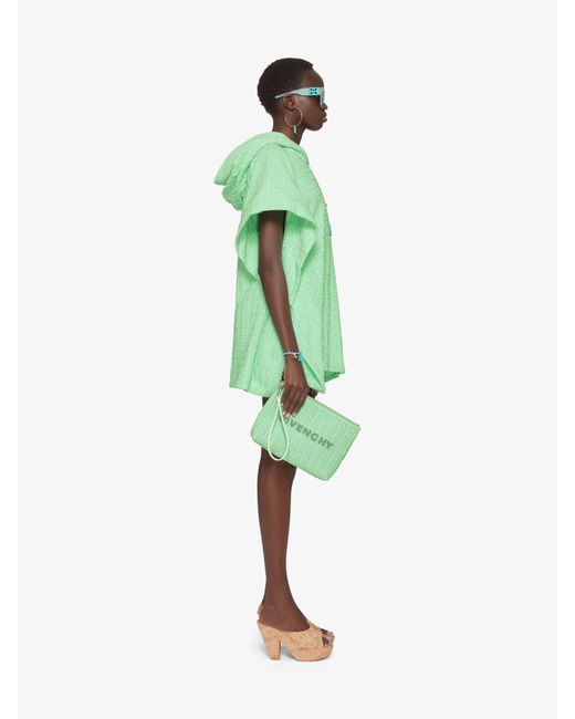 Givenchy Green Poncho In 4g Cotton Towelling