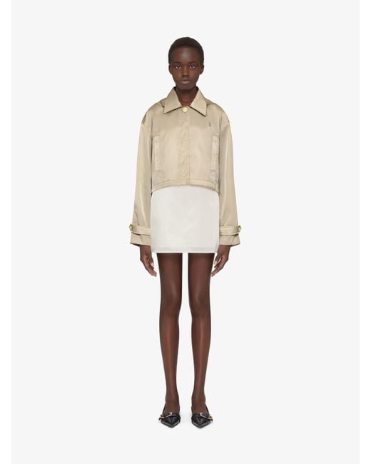 Blouson cropped avec détail 4G et capuche amovible Givenchy en coloris Natural