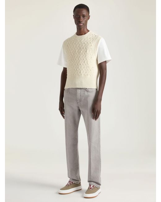 Givenchy Gray Straight Fit Jeans With Folded Effect for men