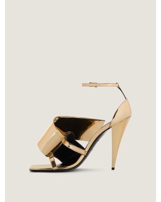 Sandales à talons Sliced Square en cuir effet miroir Givenchy en coloris Natural