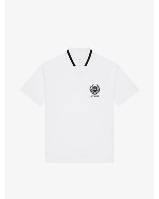Givenchy White Crest Polo Shirt for men